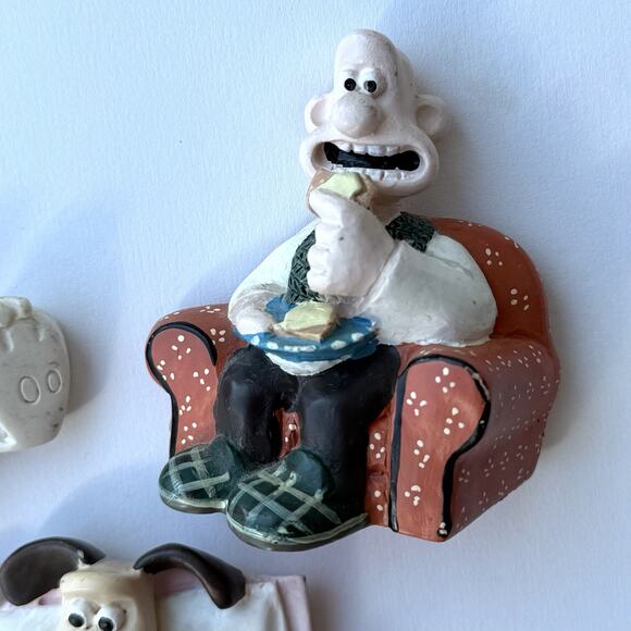 Wallace and Gromit & Dot Fridge Magnets 1989 - Set of 3 Vintage Collector - Picture 2 of 6